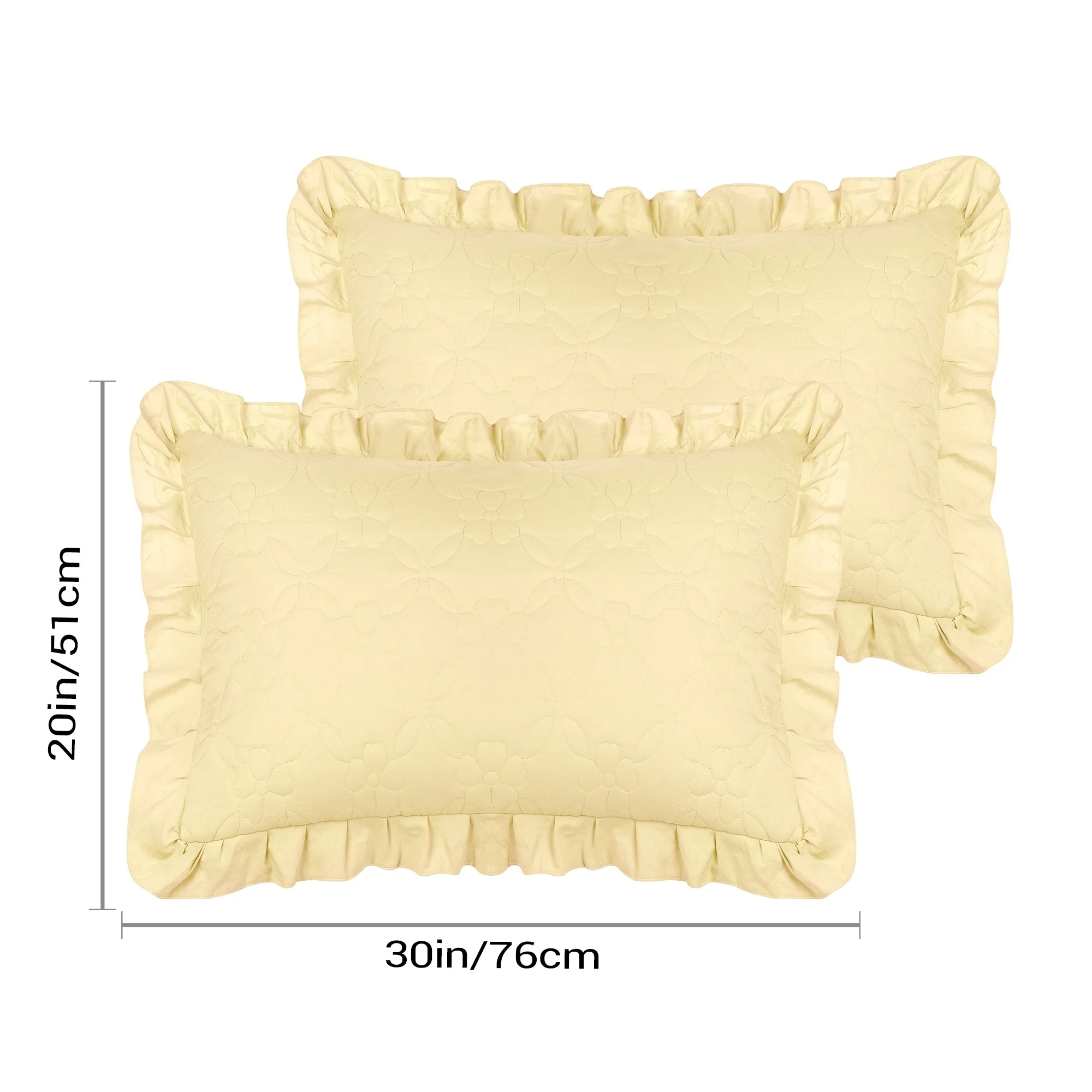 Single Layer Wide Ruffles Envelope Closure Pillowcases 2 Pcs