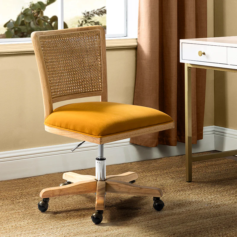 Blanca Cane Task Vanity Table Chair