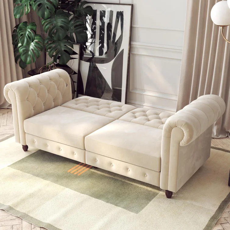 Dallas Twin 89.5'' Upholstered Tufted Convertible Sofa