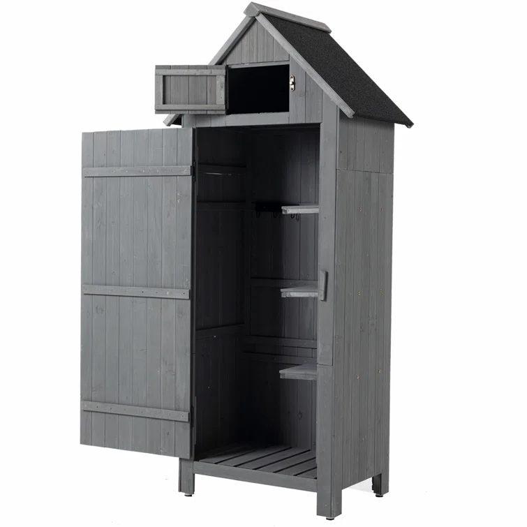 3 ft. W x 2 ft. D Wood Vertical Tool Shed