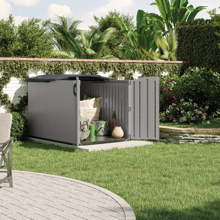Suncast 57.5 in. W x 79.75 in. D Glidetop Horizontal Shed