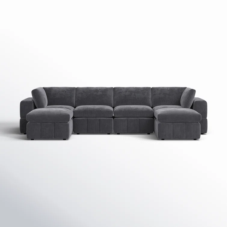 6 - Piece Corduroy Sectional