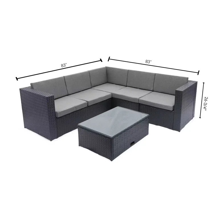Cotswald 5 - Person Outdoor Seating Group with Cushions