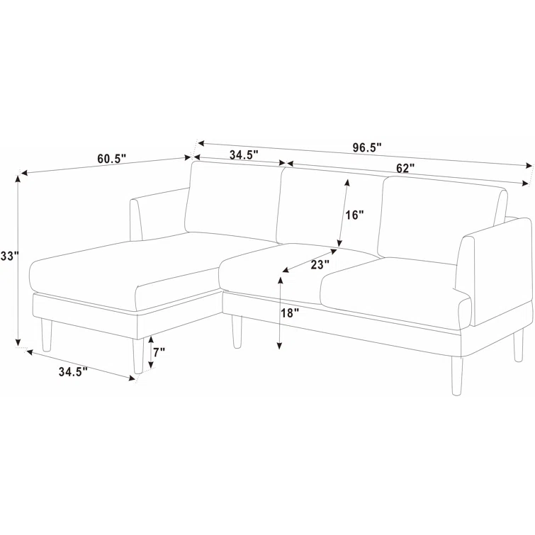 Nikeita 2 - Piece Corduroy Sectional