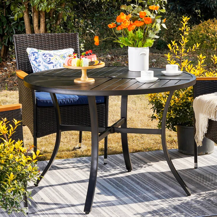 Alyah 4 - Person Round Outdoor Dining Set with Cushions