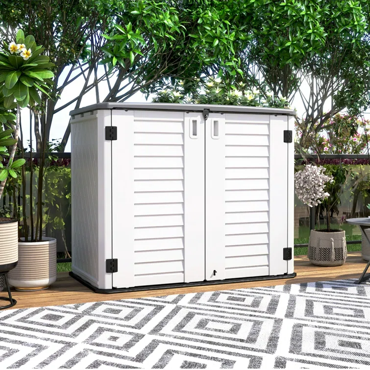 Outdoor Garden 4 ft. W x 2 ft. D Plastic Horizontal Garage Shed
