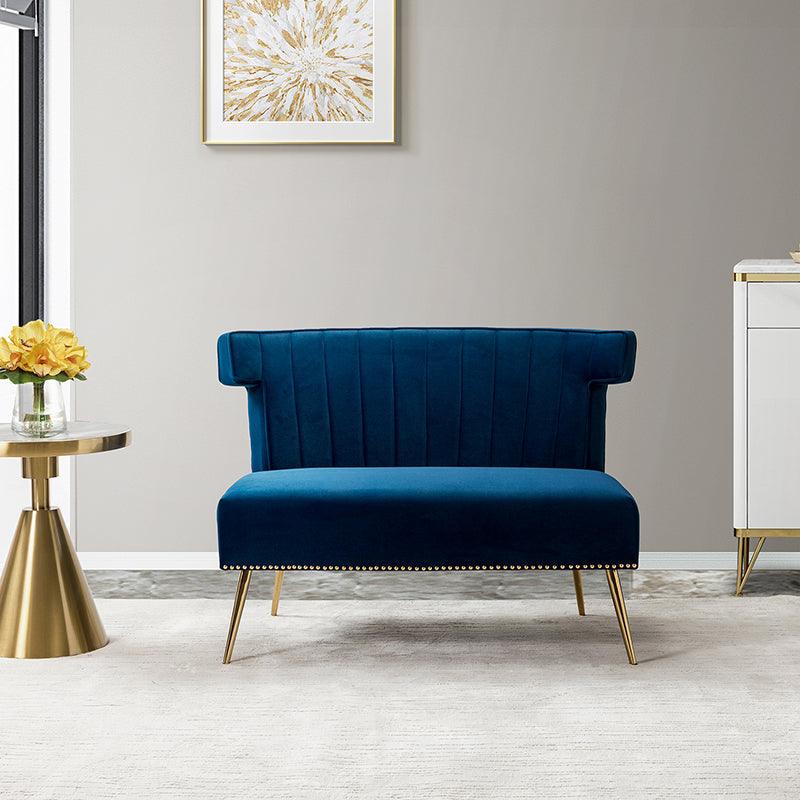 Megara Velvet Armless Wingback Loveseat