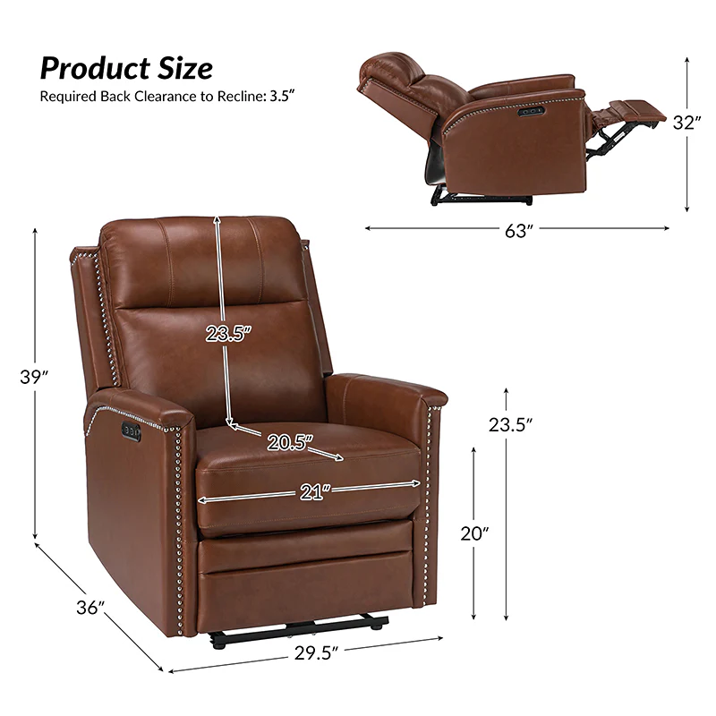Ottfried Genuine Leather Power Recliner