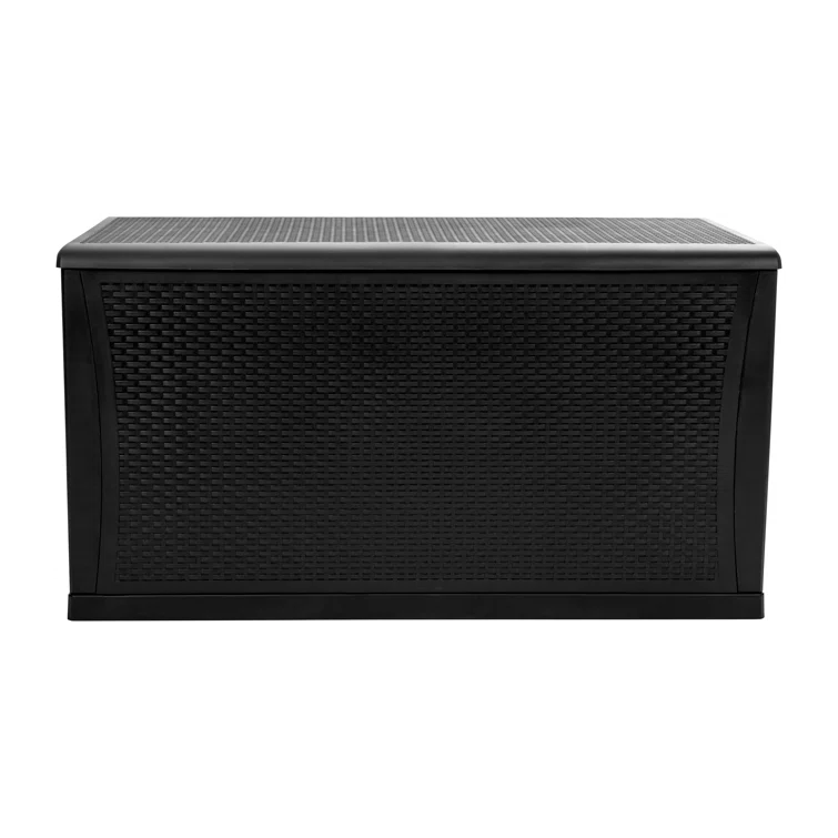 Marlin 120 Gallon Plastic Deck Box for Outdoor Patio Storage & Deck Organization