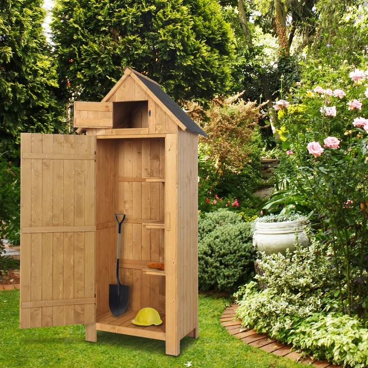 Fir 2 ft. 6 in. W x 1 ft. 10 in. D Solid Wood Storage Shed