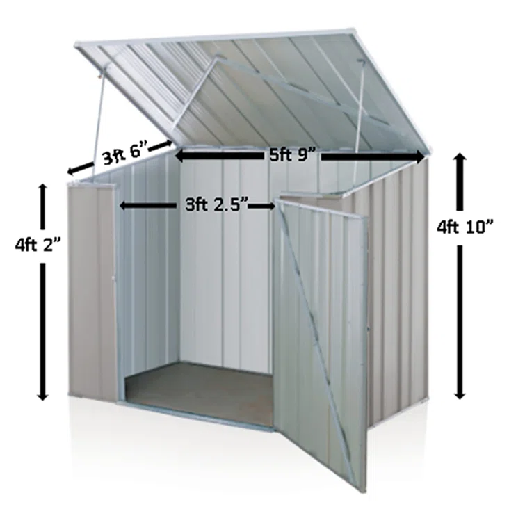 True Buildings 6 ft. W x 4 ft. D Outdoor Metal Garden/Backyard Storage Shed
