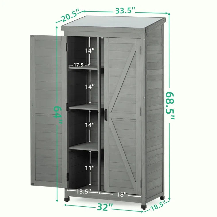 3 ft. W x 2 ft. D Solid Wood Lean-To Tool Shed
