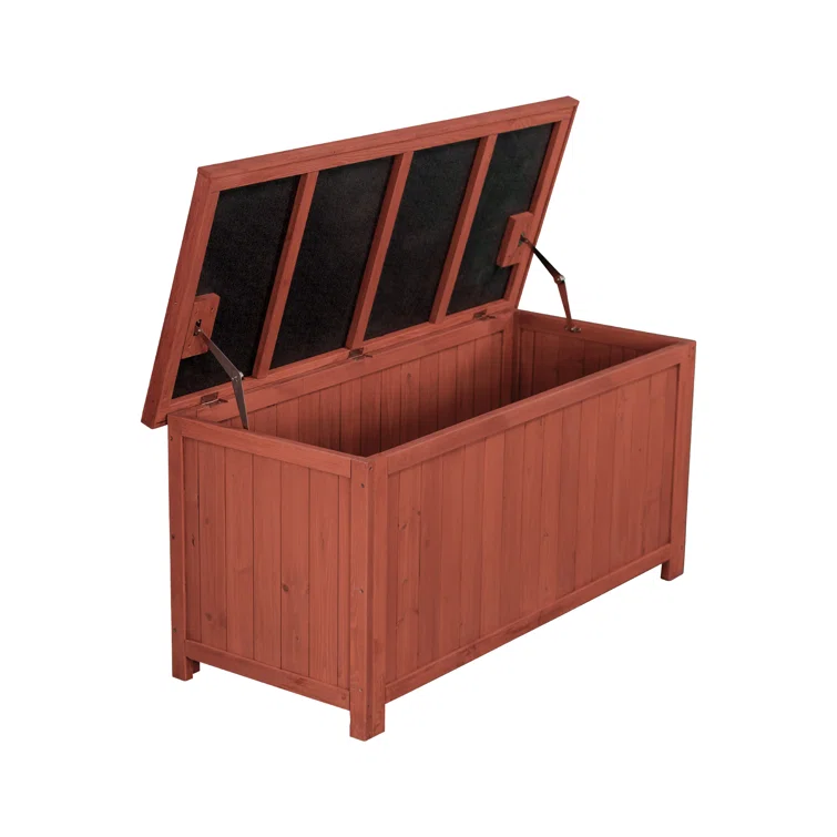 Leisure Season 50'' W 12 Gallons Water Resistant Solid Wood Deck Box in Brown