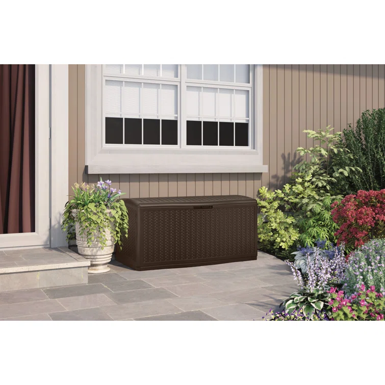 124 Gallon Water Resistant Herringbone Deck Box