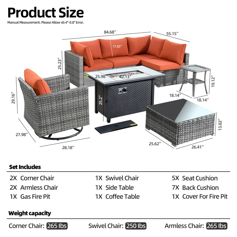 Bertrad 5 - Person Outdoor Seating Group with Cushions
