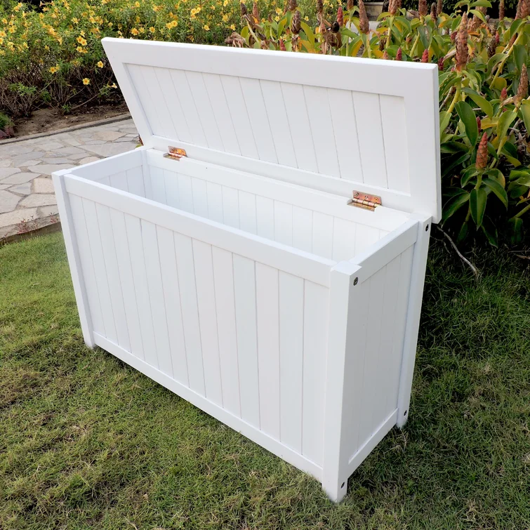 Gracie Oaks Debraoh 32'' W 29 Gallons Solid Wood Acacia Deck Box