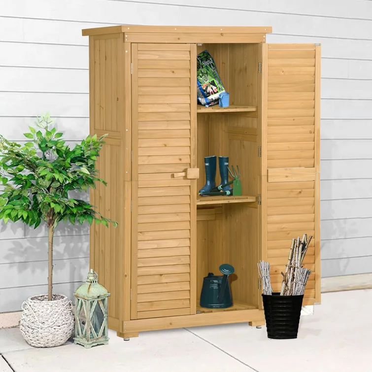 2 ft. W x 3 ft. D Wood Vertical Tool Shed