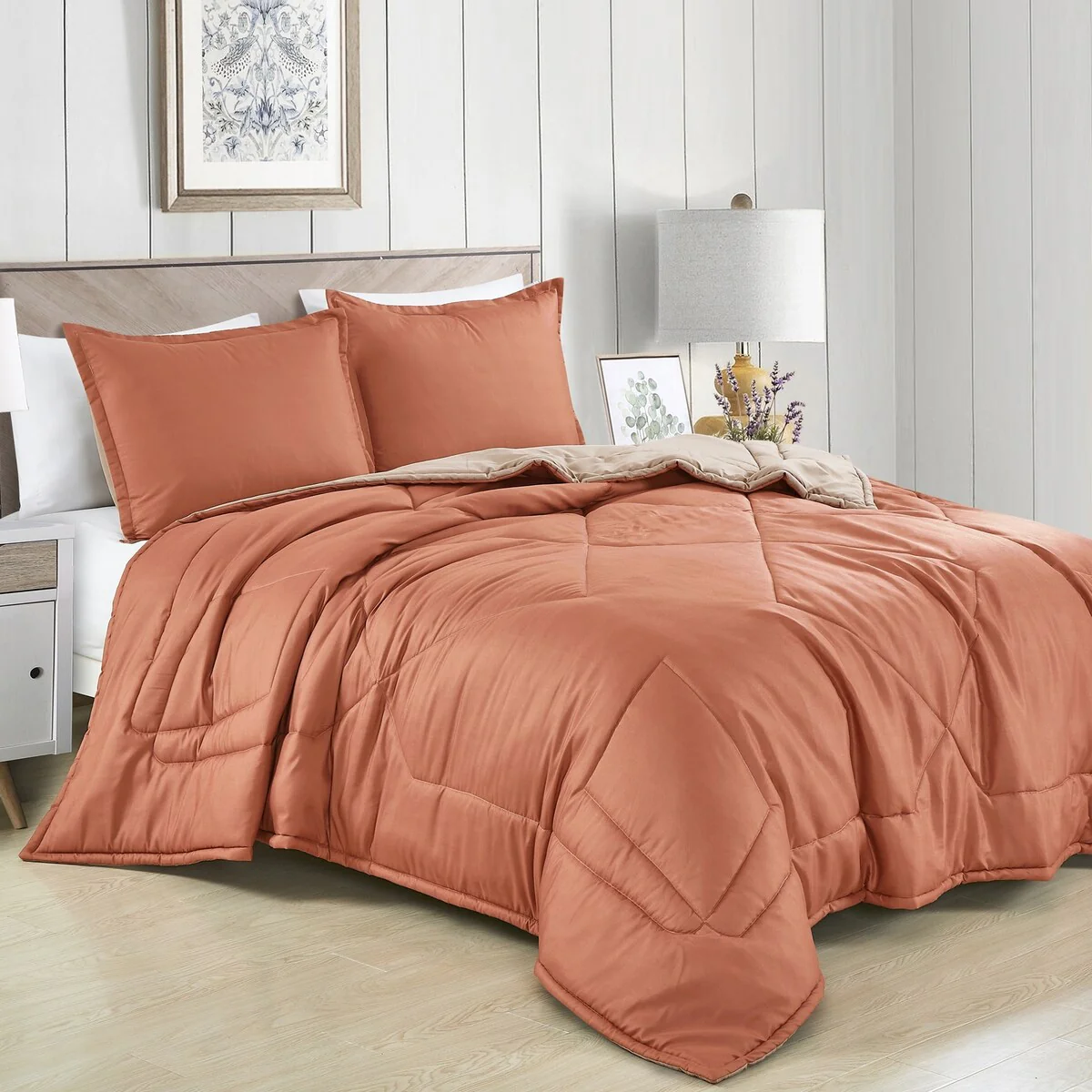 Shatex Harti 3 piece Bedding Comforter Set All-season Reversible Bed in a Bag