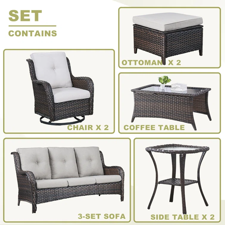 Bonia 5 - Person Outdoor Seating Group with Cushions