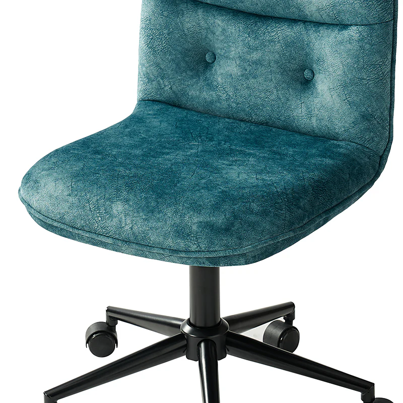 Leonhard Upholstered Swivel Task Chair: Plush Velvet Feel with Linen-Inspired Fabric, Adjustable Height, and Wheels