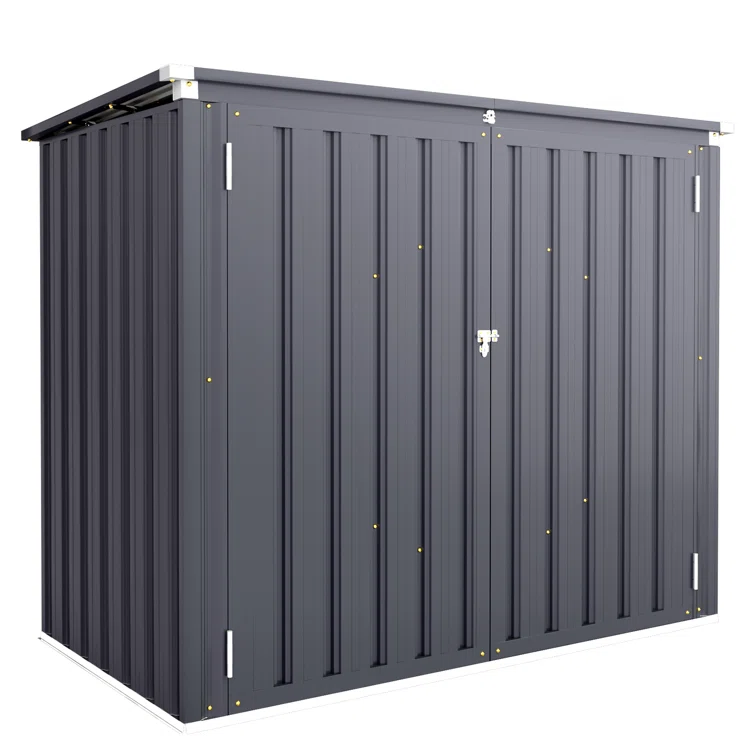 5 ft. W x 3 ft. D Metal Horizontal Garbage Shed
