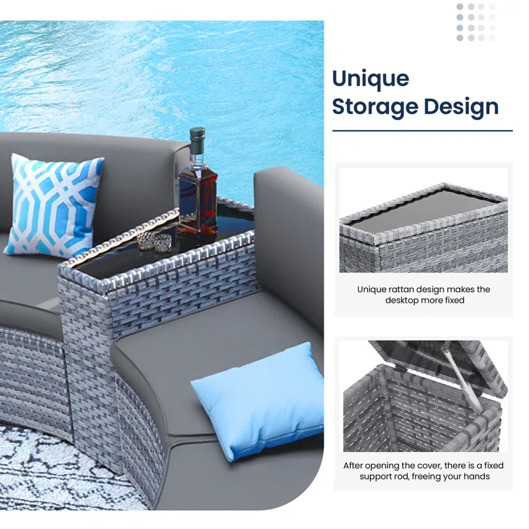 Arijit 6 - Person Outdoor Seating Group with Cushions