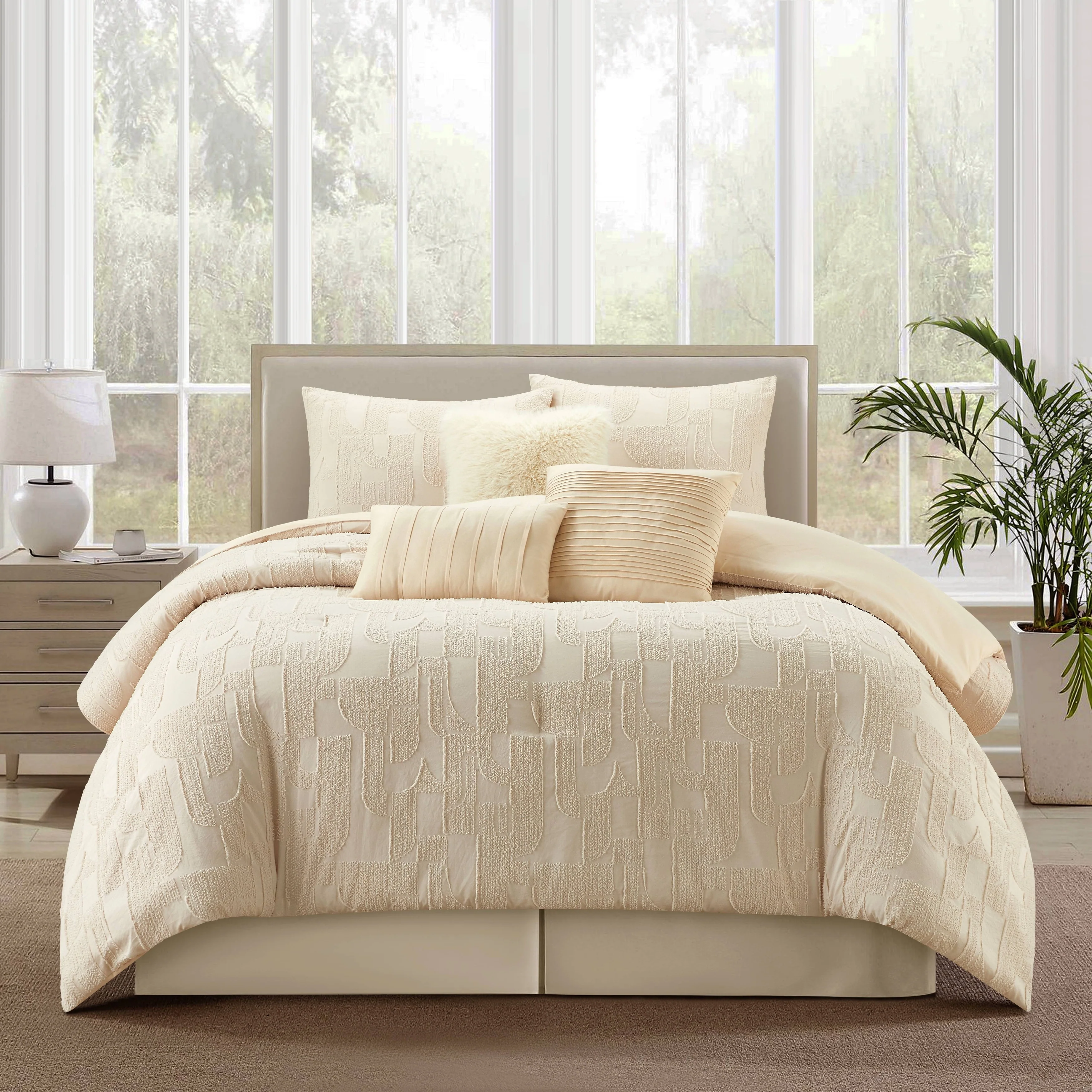 Nanshing Tate 7 Piece Textured Modern Comforter Set