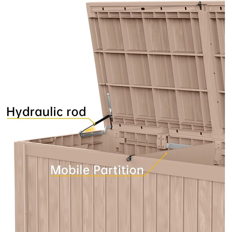 LeHom 61'' W 180 Gallons Water Resistant Resin Lockable Deck Box