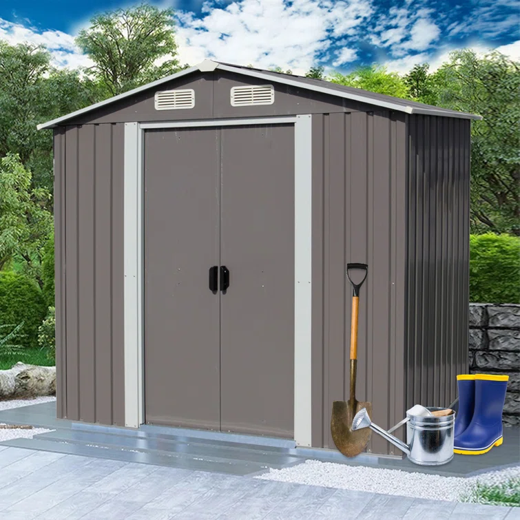 6' 8'' W x 4' 3'' D Metal Storage Shed