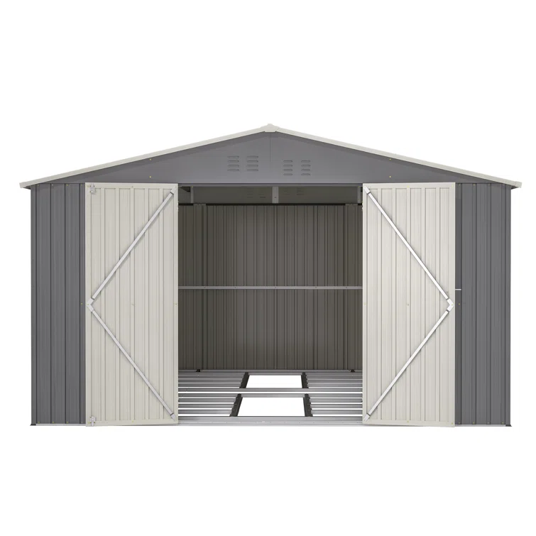 Outdoor 11 ft. W x 13 ft. D  Large Metal Storage Shed
