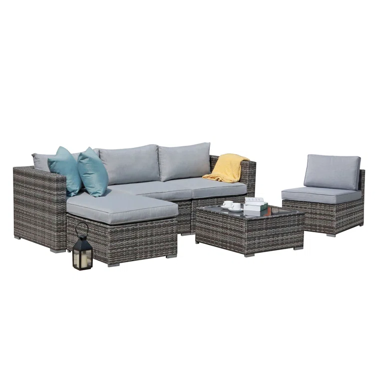 Eudy 5 - Person Outdoor Seating Group with Cushions