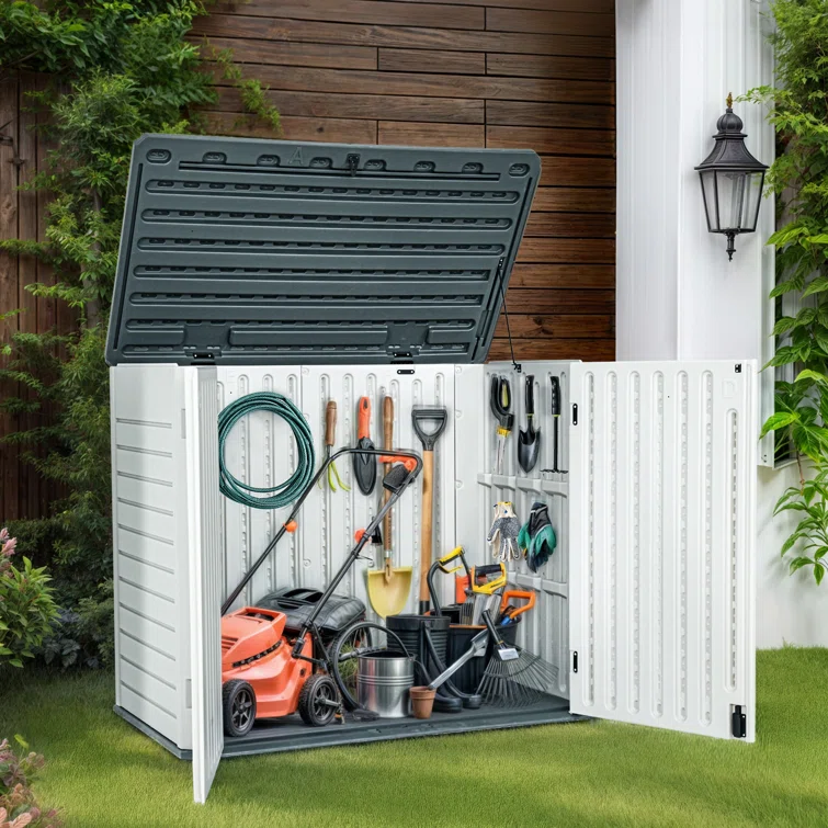 Outdoor Polyethylene Plastic Horizontal Storage Shed