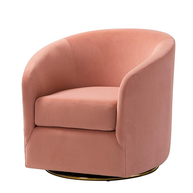 Emanuela Velvet Swivel Barrel Armchair
