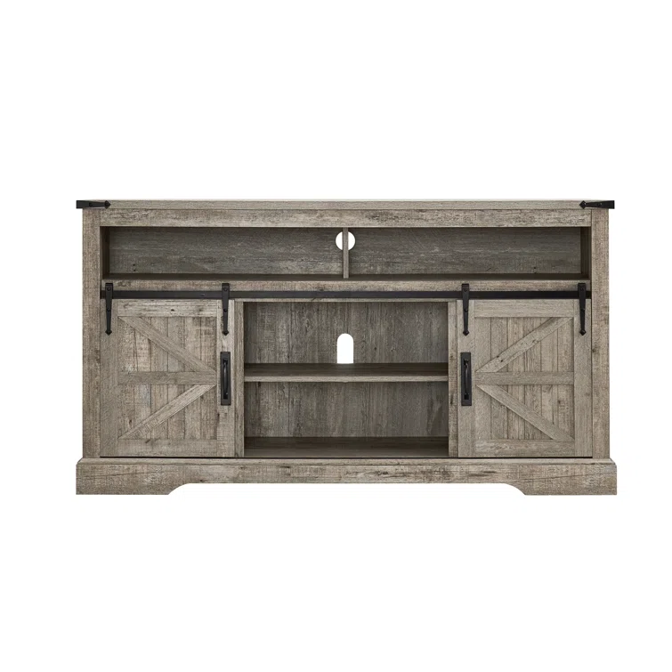 Lorraine Farmhouse TV Stand for 65+ Inch TV for Living Room, with Sliding Barn Door