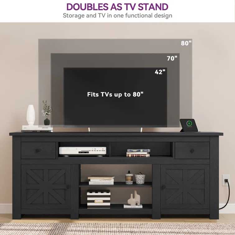 Farmhouse TV Stand for TVs up to 80