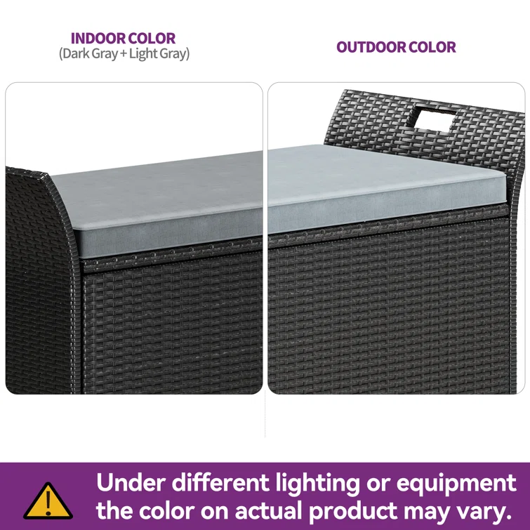 Friedbald 90 Gallon Outdoor Storage Bench with Cushion