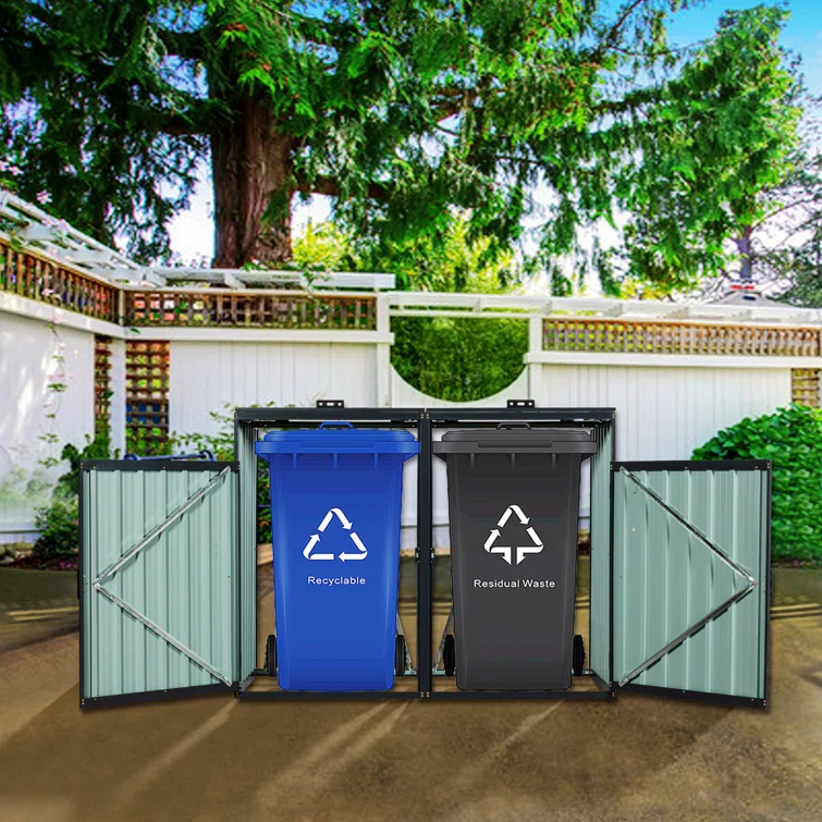 5 ft. W x 3 ft. D Metal Garbage Shed