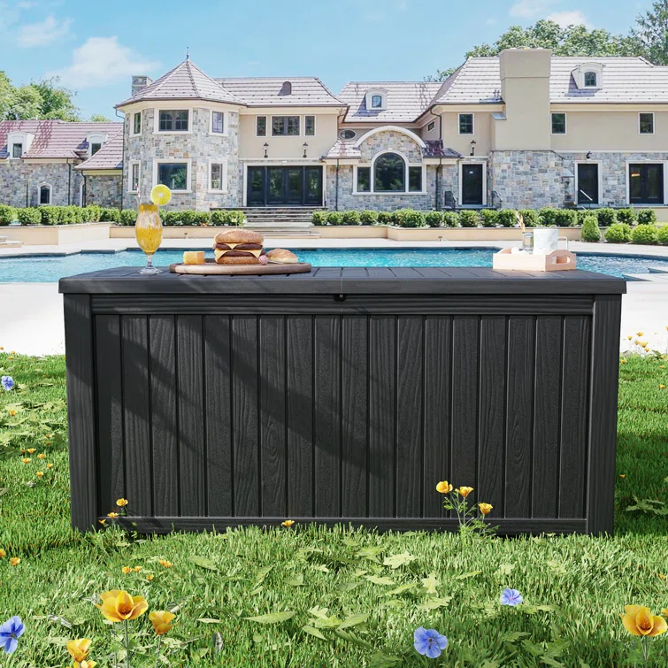 Emperic Design 61'' W 180 Gallons Water Resistant Resin Lockable Deck Box