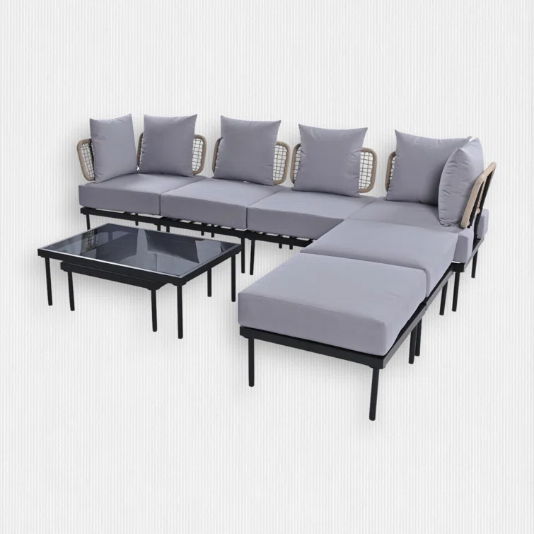 Jasin 6 - Person Outdoor Seating Group with Cushions