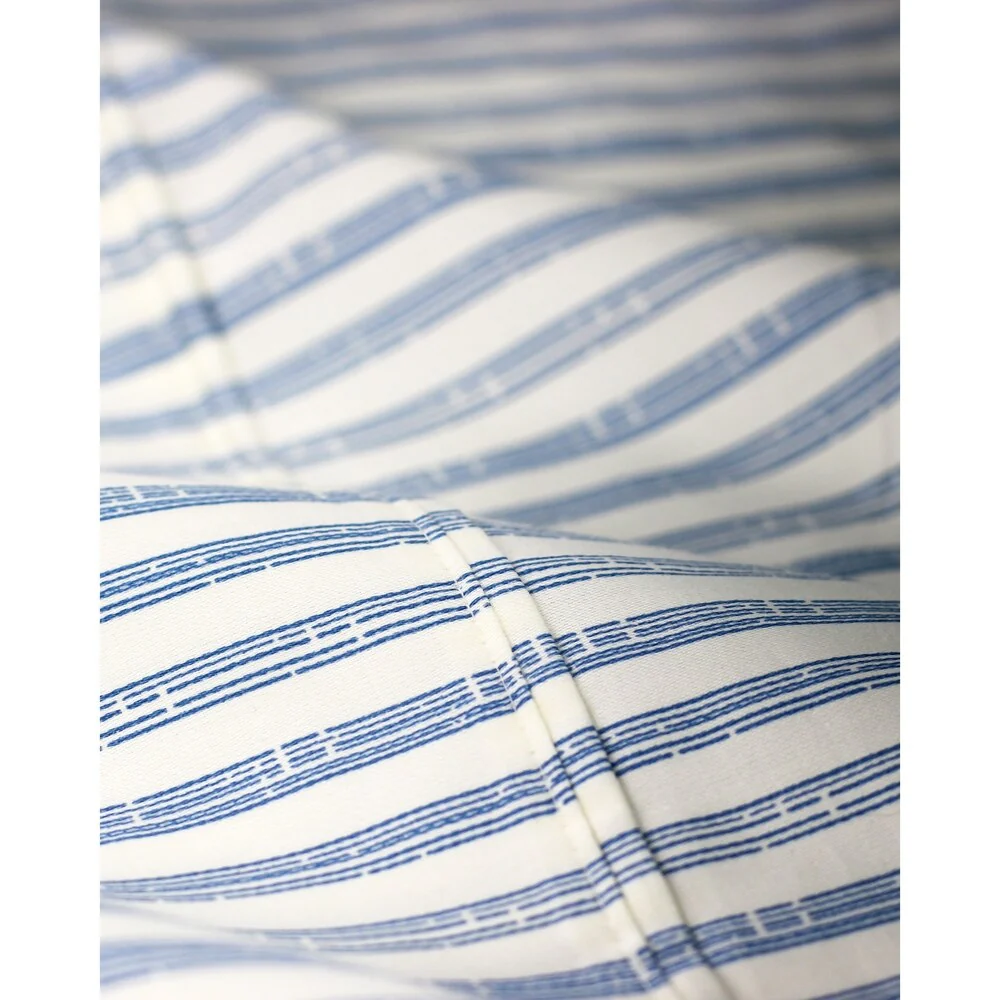 Printed Design Cotton Collection 400 Thread Count Navy Bamboo Stripe Bed Sheet Set