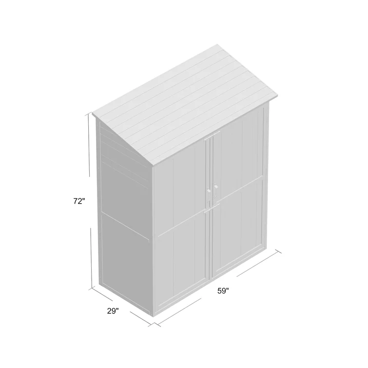 5 ft. W x 2.5 ft. D Solid Wood Lean-To Storage Shed
