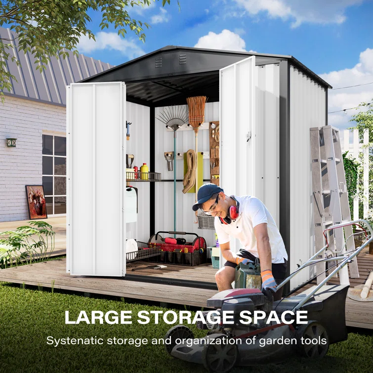 6 Ft. W x 4 Ft. D Metal Vertical Storage Shed