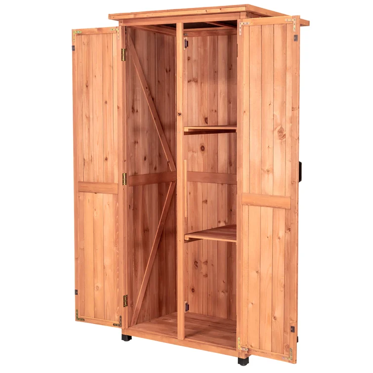 Leisure Season 3 ft. W x 2 ft. D Solid Wood Vertical Tool Shed