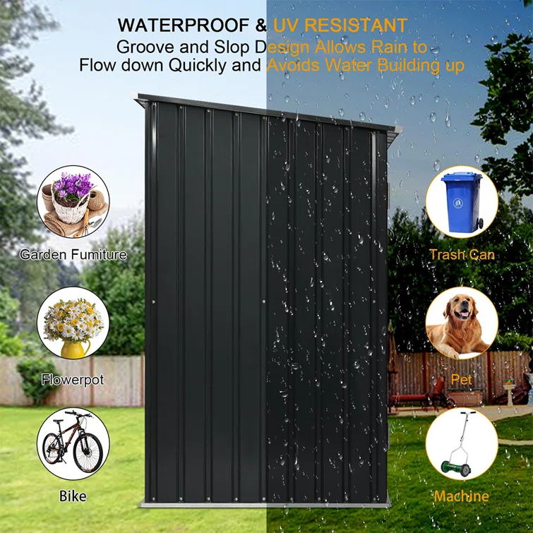 3 ft. W x 3 ft. D Metal Storage Shed
