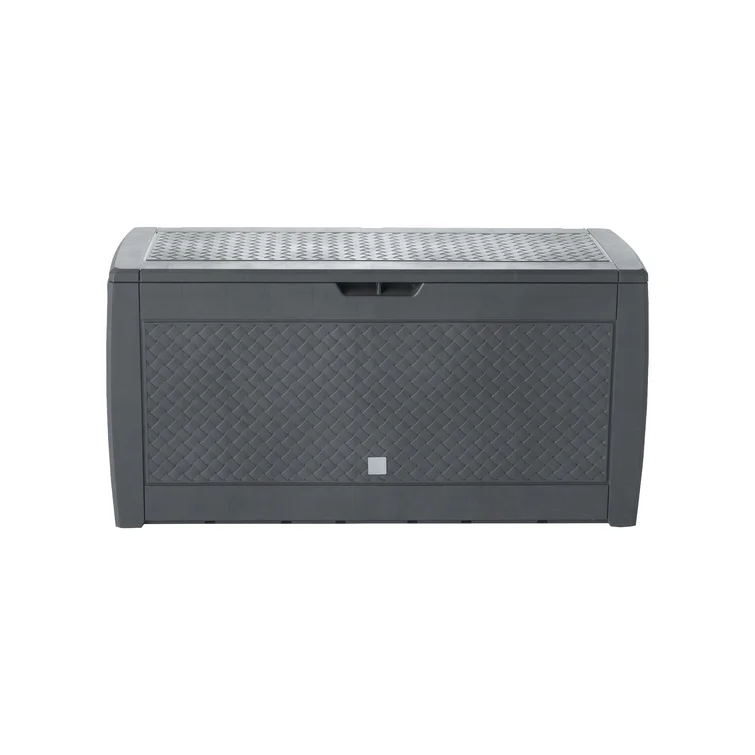 Alfresco Home 47'' W 82 Gallons Water Resistant Resin Lockable Deck Box with Wheels in Gray