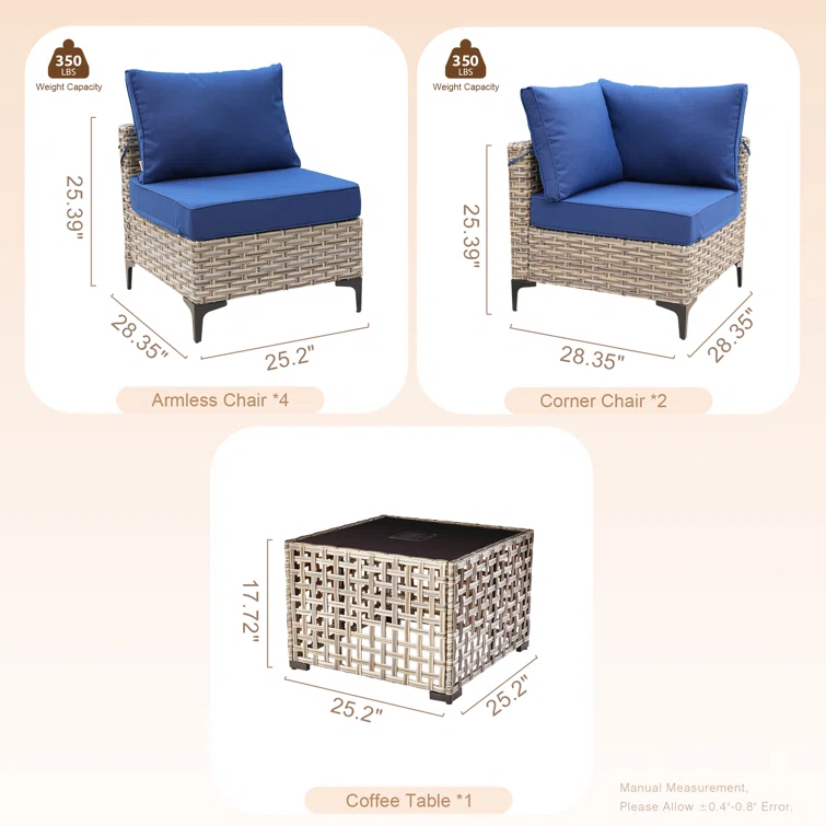 Harbin 6 - Person Outdoor Seating Group With Cushions