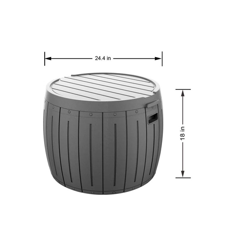 KINYING 24.41'' W 36 Gallons Water Resistant Plastic Lockable in Dark Coffee