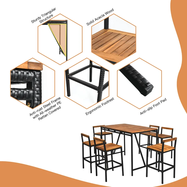 Jaycee 6 - Person Square Outdoor Dining Set