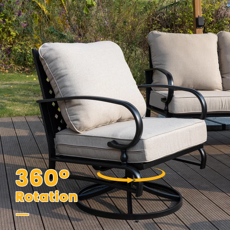 Shamarie 5 - Person Outdoor Seating Group with Olefin Cushions<!-- --> <!-- -->(Set of 4)