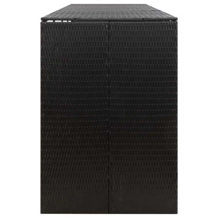 vidaXL Bin Store Trash Can Storage Quadruple Wheelie Bin Shed Poly Rattan